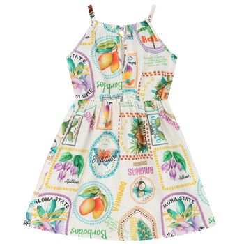 Girls Ivory Fruits Dress