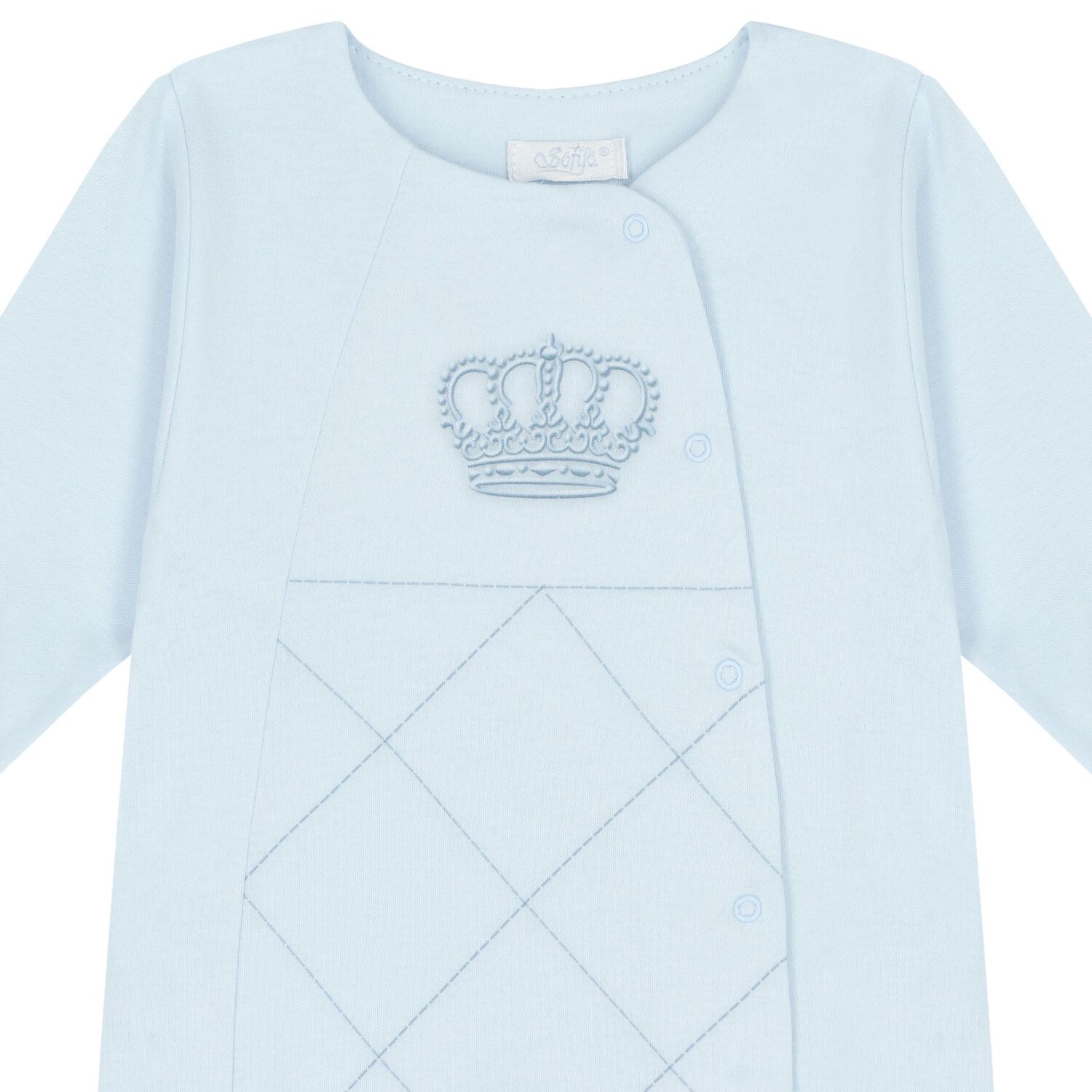 Blue Crown Babygrow, 1, hi-res