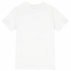 Boys White Logo T-Shirt, 3, hi-res