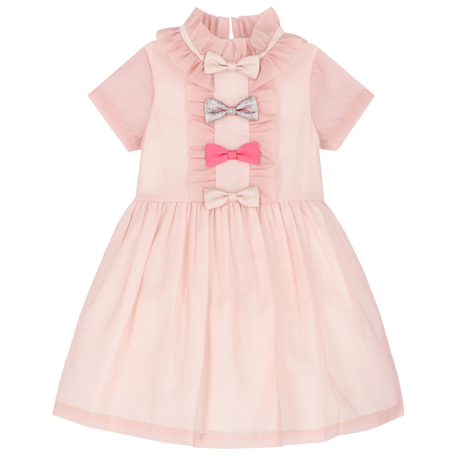 Girls Pink Bow Dress, 1, hi-res image number null