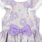 Girls Lilac Floral Jacquard Dress, 1, hi-res