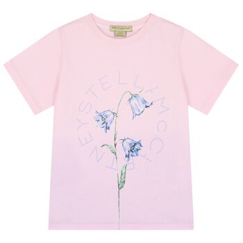 Girls Pink Logo Floral T-Shirt