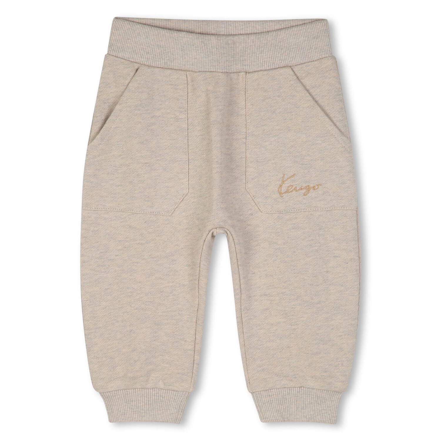 Younger Boys Beige & Navy Blue Tiger Logo Tracksuit, 1, hi-res
