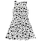 Girls White & Black Heart Dress, 1, hi-res
