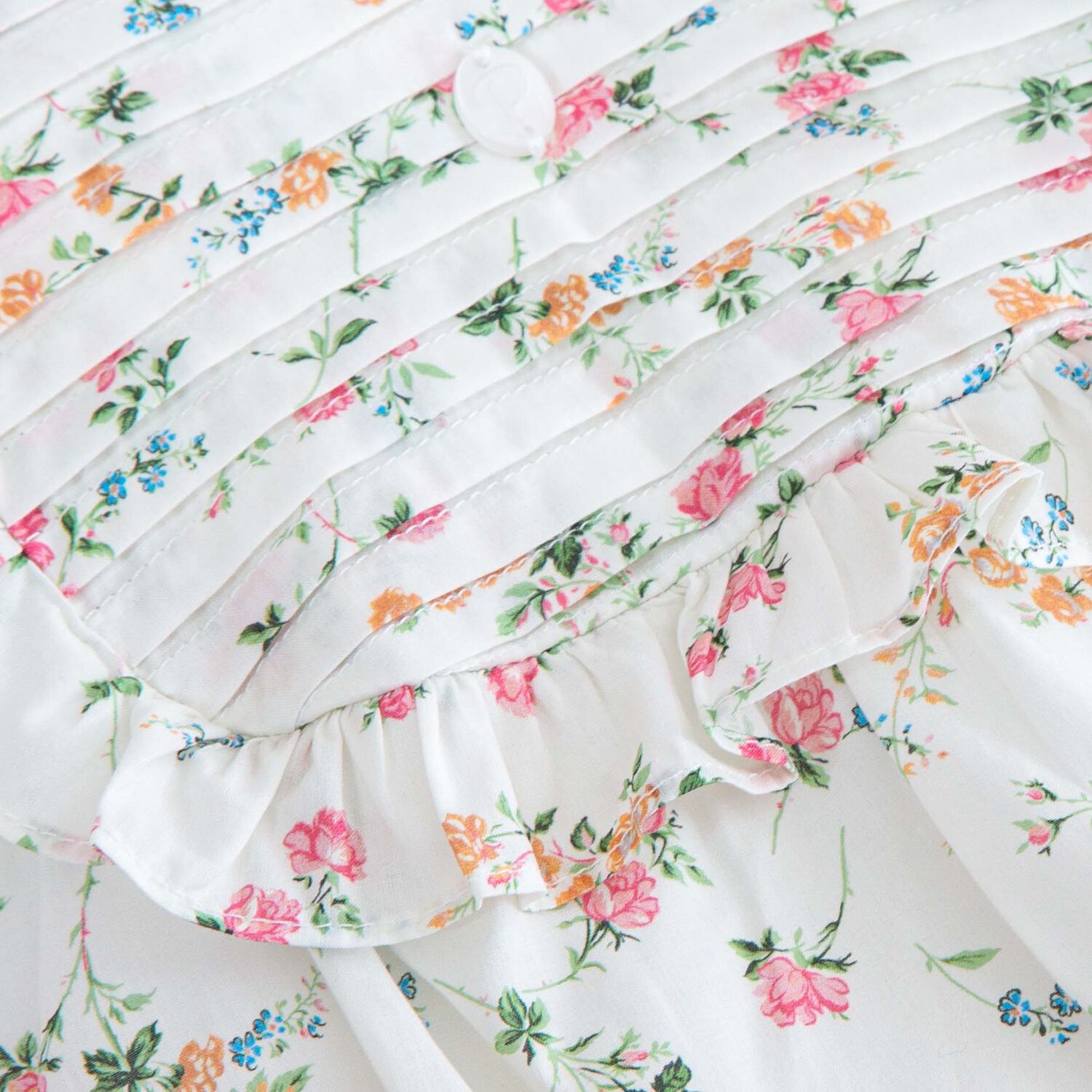 Baby Girls Ivory Liberty Print Floral Romper, 1, hi-res