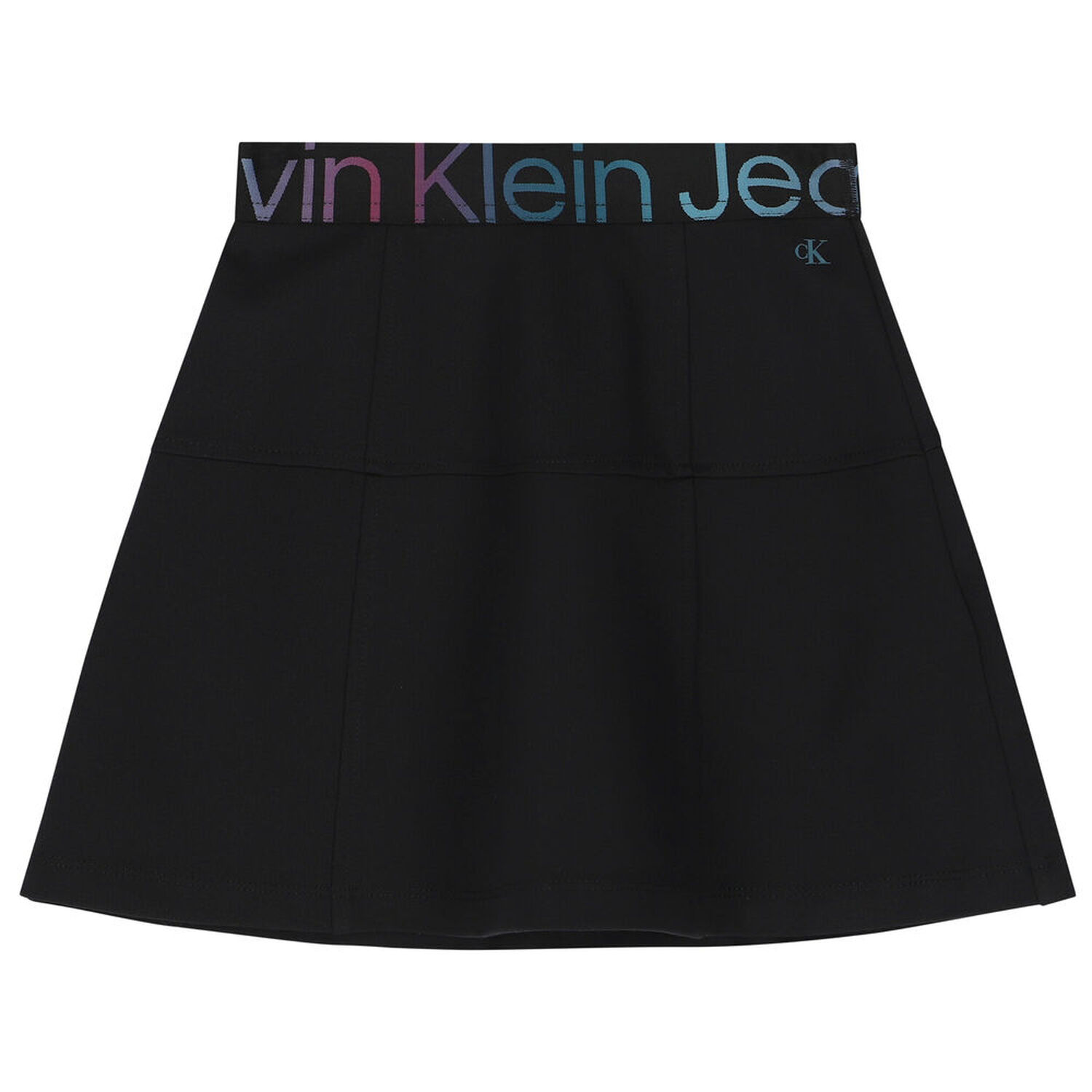Girls Black Logo Skirt, 1, hi-res