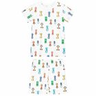 Boys White Printed Pyjamas, 1, hi-res