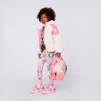 Girls Pink Iridescent Logo Bag