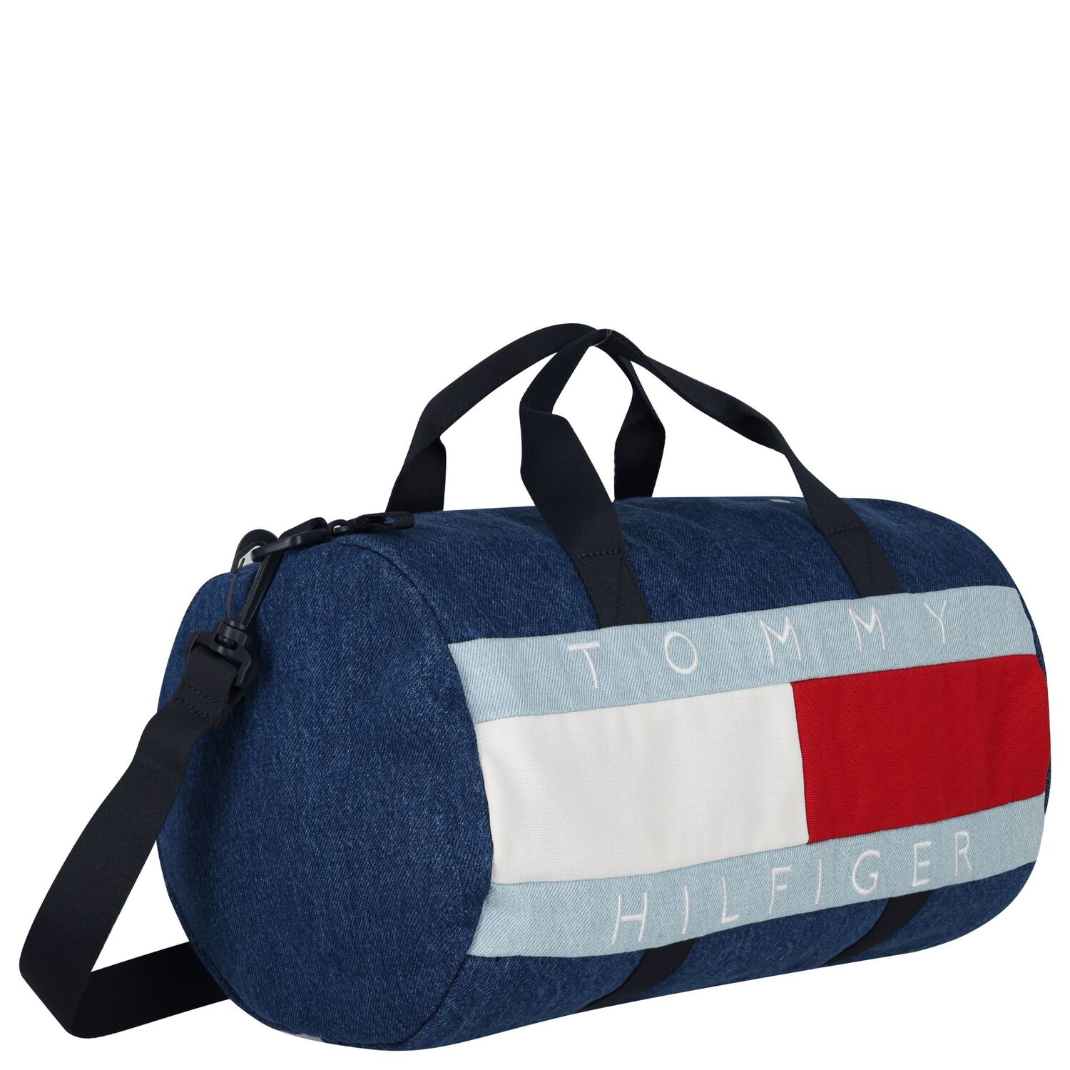 Boys Blue Denim Logo Sports Bag ( 28cm ), 1, hi-res
