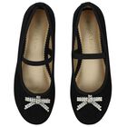 Girls Black Embellished Shoes, 1, hi-res