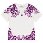 Girls White & Purple Majolica T-Shirt, 1, hi-res