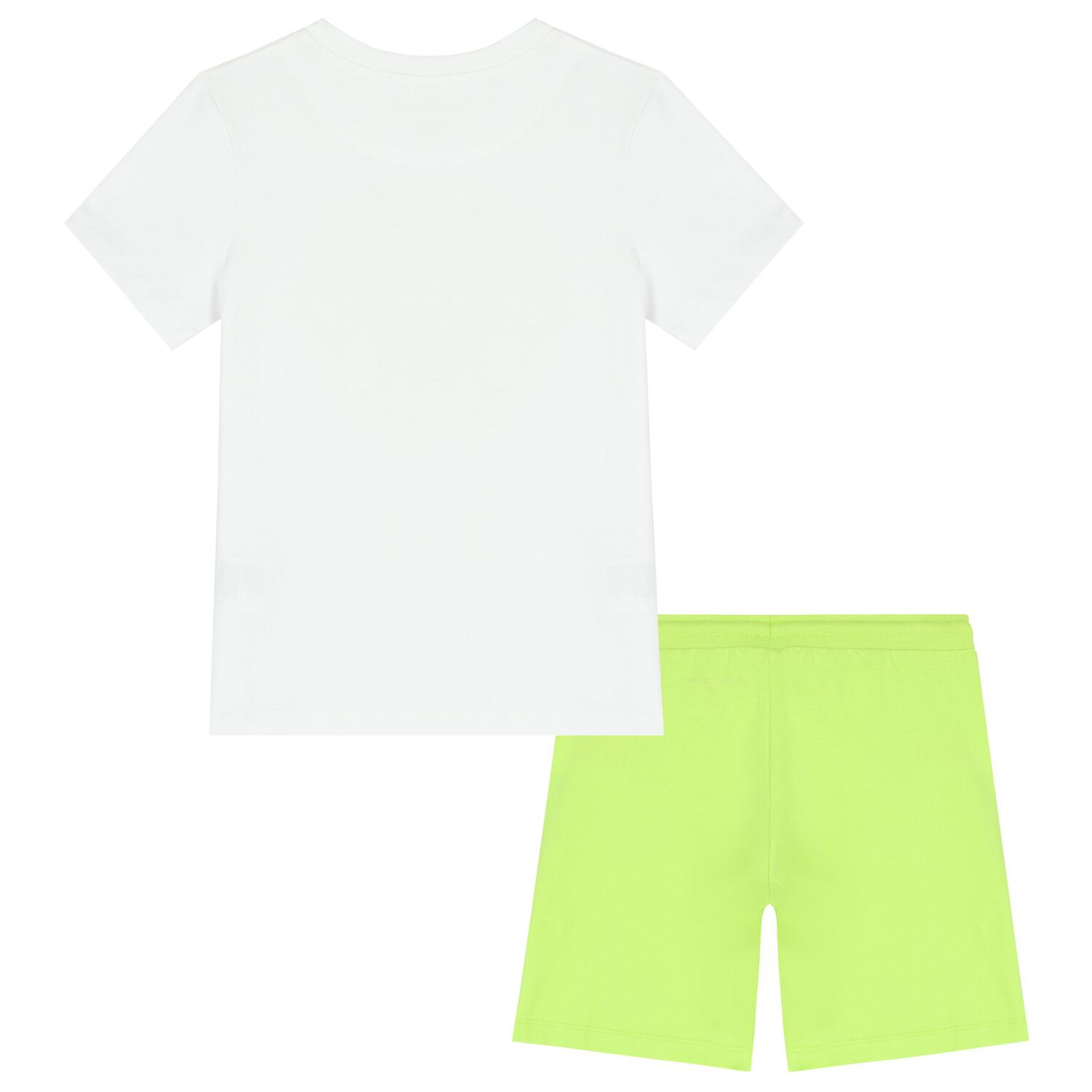 Boys White & Green Logo Shorts Set, 1, hi-res image number null