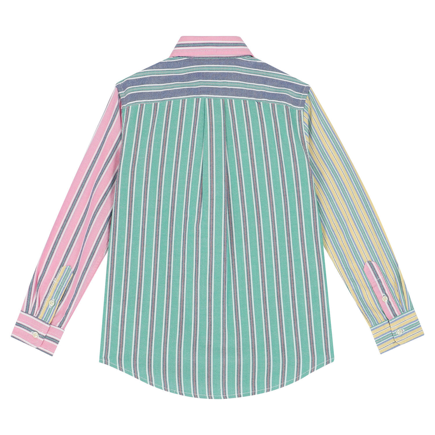 Boys Multi-Colored Striped Logo Shirt, 1, hi-res
