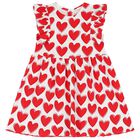 Girls White & Red Heart Dress, 1, hi-res