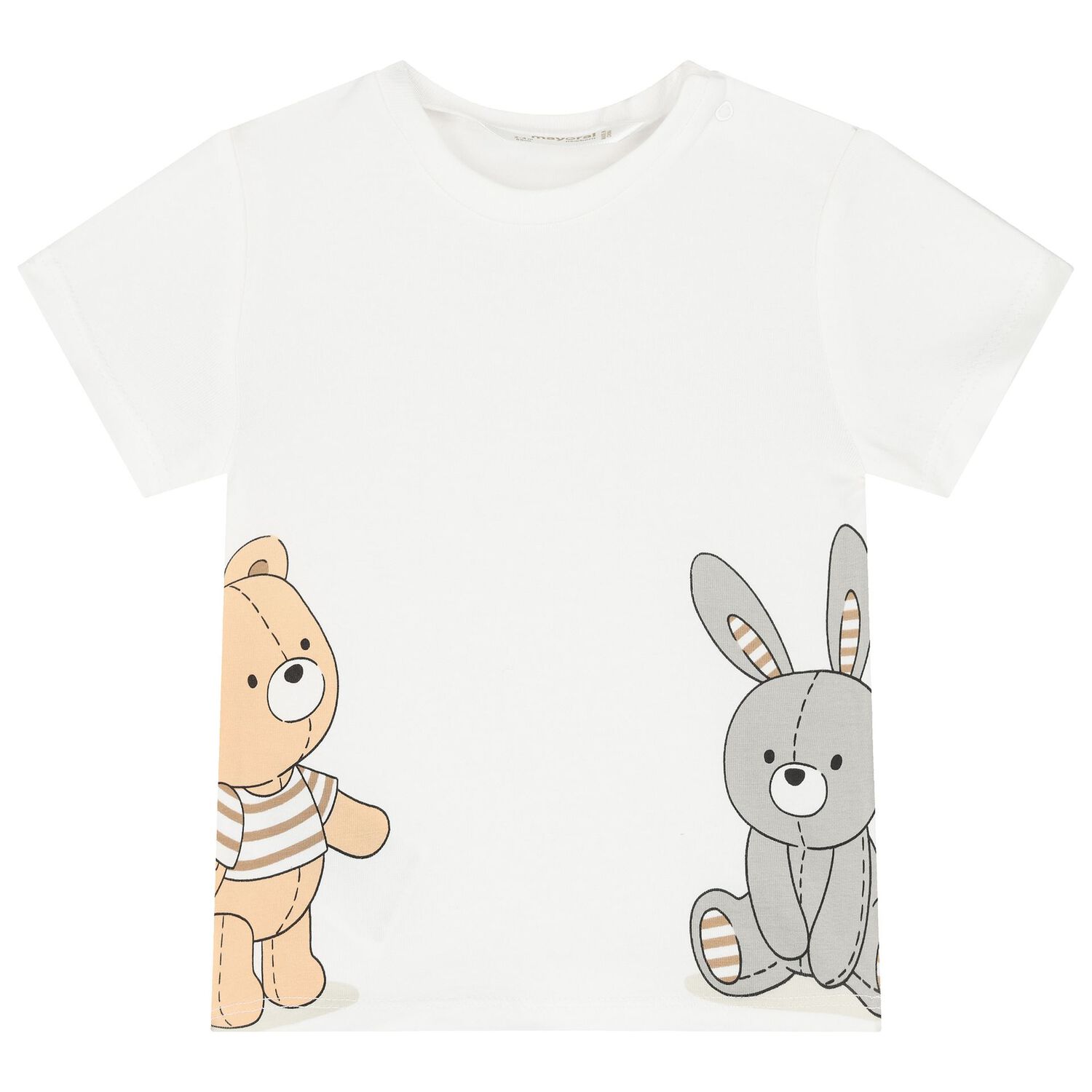 Baby Boys White & Brown Teddy Bear Shorts Set ( 2-Pack ), 2, hi-res