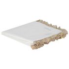 Baby Girls Ivory Ruffled Floral Blanket, 1, hi-res