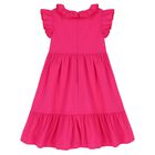 Girls Pink Ruffle Dress, 2, hi-res