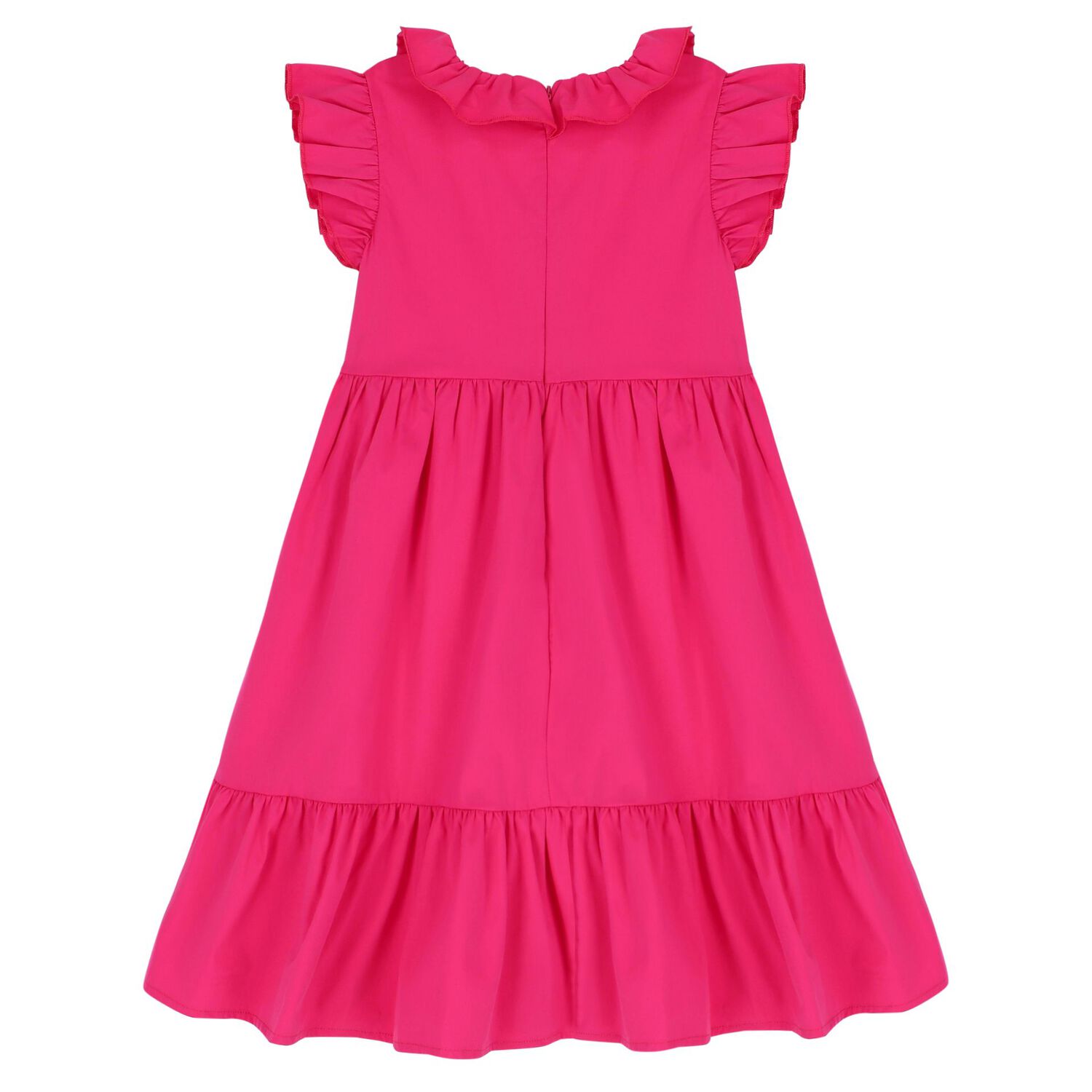 Girls Pink Ruffle Dress, 2, hi-res