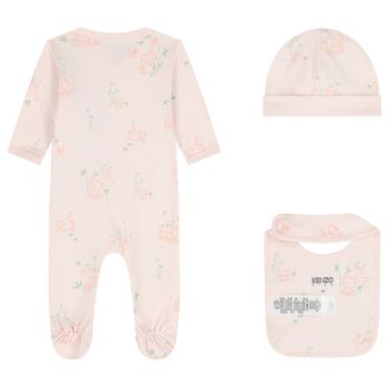 Baby Girls Pink Tiger Babygrow Gift Set