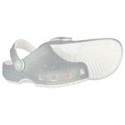 Girls Silver Iridescent Glitter Classic Clogs Sandals, 1, hi-res