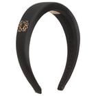 Girls Black Logo Padded Headband, 1, hi-res