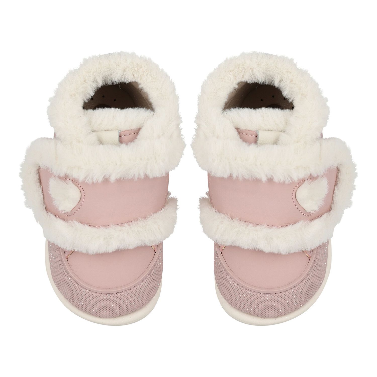 Baby Girls Pink Fur Faux Trainers, 1, hi-res image number null