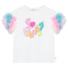 Girls White Ruffled Top, 1, hi-res