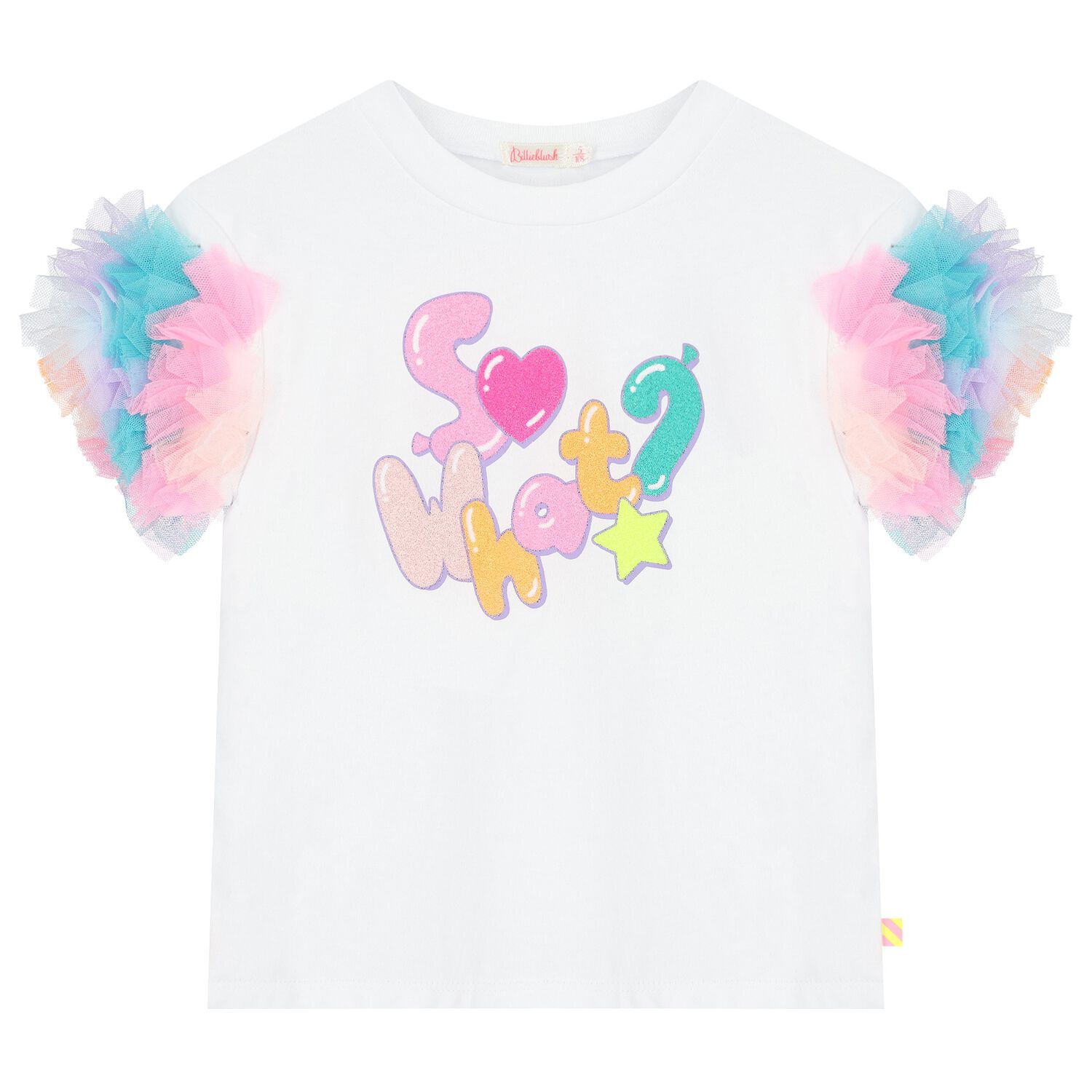 Girls White Ruffled Top, 1, hi-res image number null