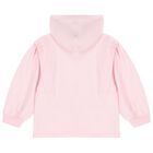 Girls Pink Logo Hooded Zip Up Top, 1, hi-res