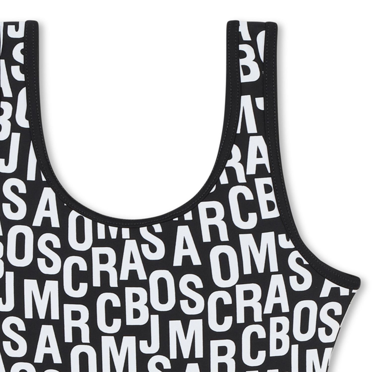 Girls Black & White Logo Swimsuit, 1, hi-res