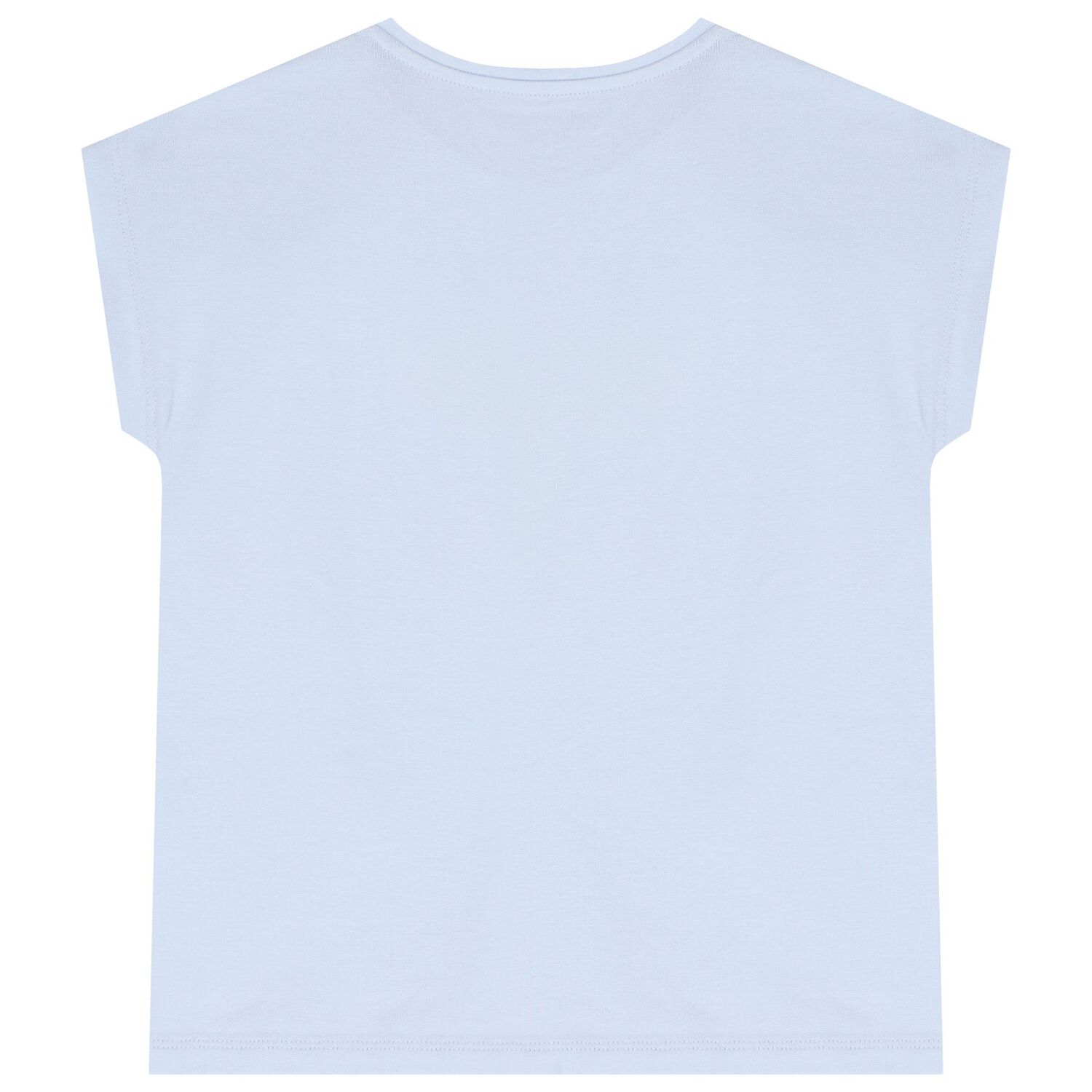 Girls Blue Sequin Logo T-Shirt, 1, hi-res image number null