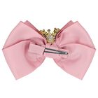 Girls Pink Bow Hairclip, 14, hi-res