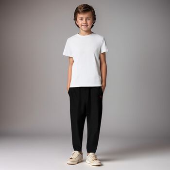 Boys Black Logo Joggers