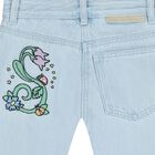 Girls Blue Denim Floral Jeans, 1, hi-res