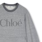 Girls Grey Logo Sweatshirt Dress, 1, hi-res