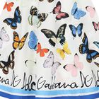 Girls White & Blue Butterfly Print Cotton Dress, 1, hi-res
