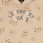 Boys Beige Football Hooded Top , 1, hi-res