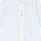 Baby Boys White & Blue Striped Babygrow, 2, hi-res