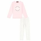 Girls Pink & White Logo Pyjamas, 1, hi-res