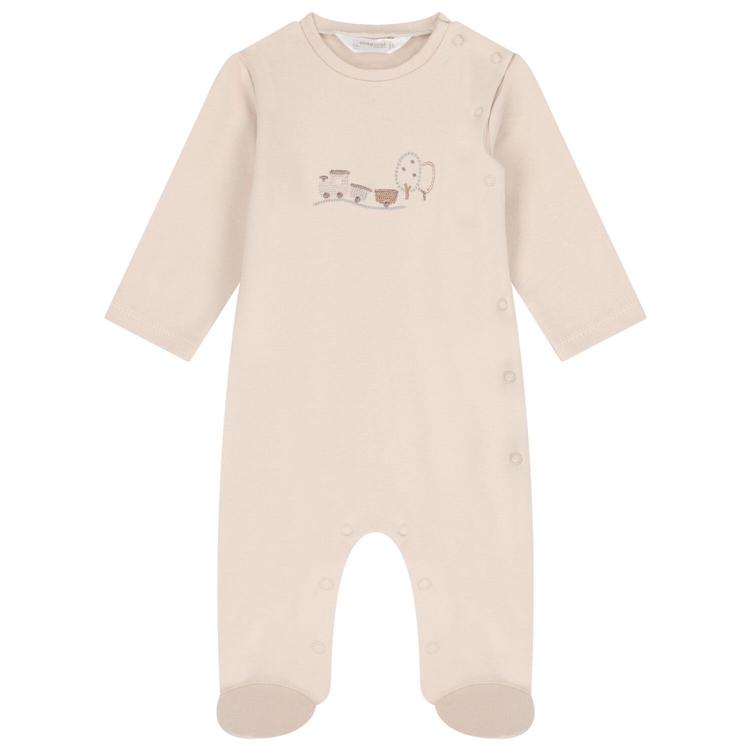 Beige & White Train Babygrows ( 2-Pack ), 1, hi-res image number null