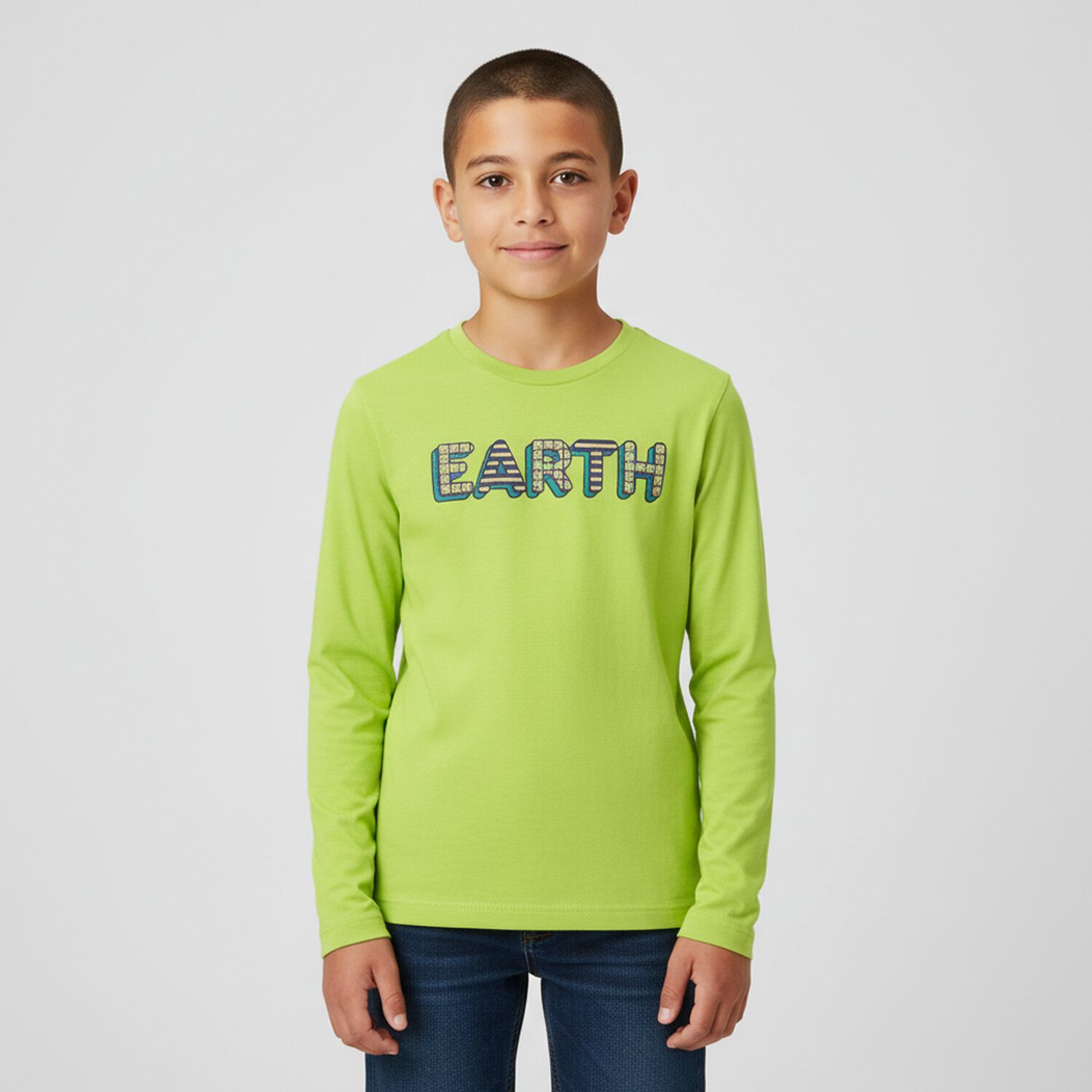 Boys Green & Navy Long Sleeve Tops ( 2-Pack ), 2, hi-res