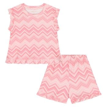 Girls Pink Zig Zag Pyjamas