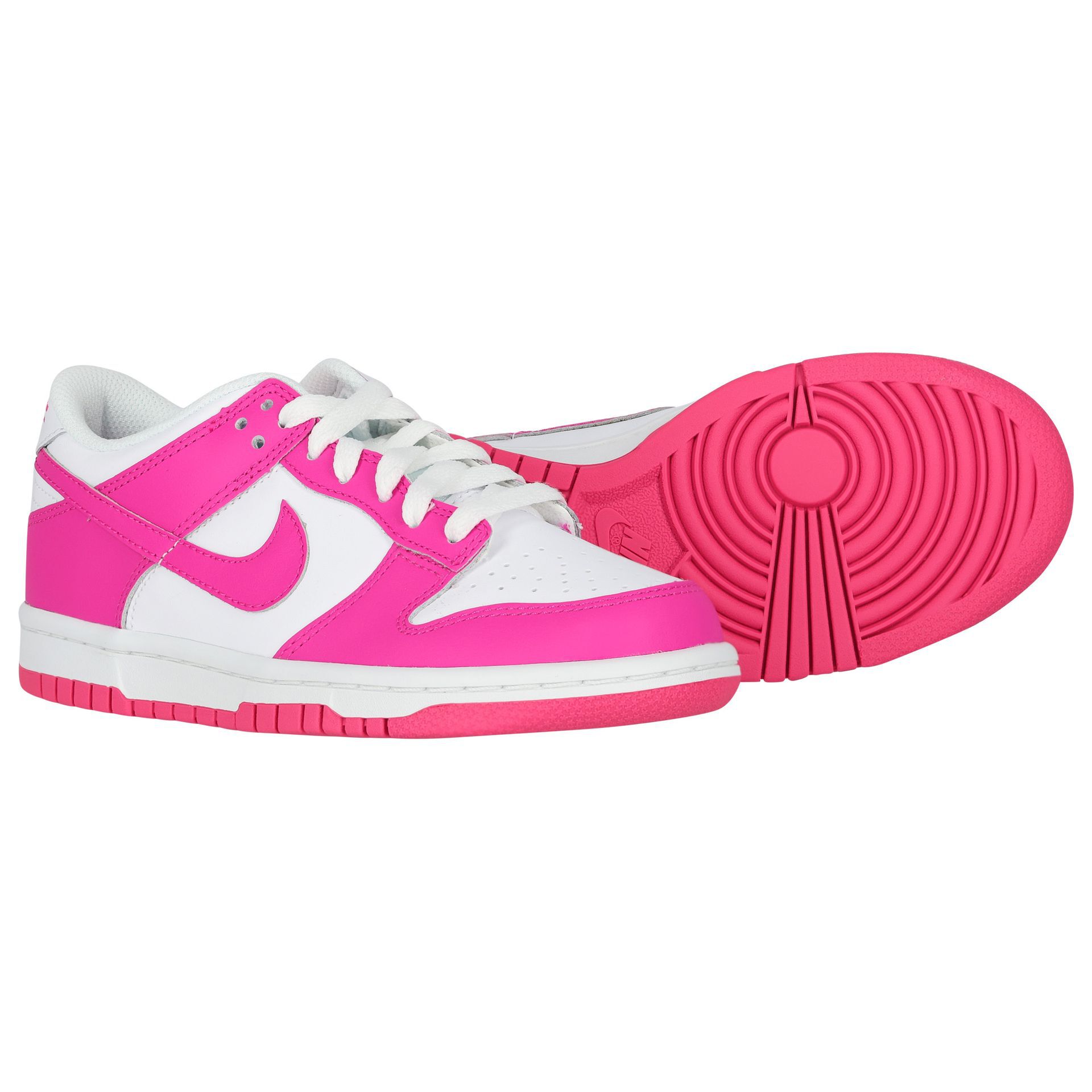 Nike Kids Girls White Pink Dunk Low Trainers Junior Couture UK