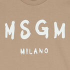 Beige & White Logo T-Shirt, 5, hi-res