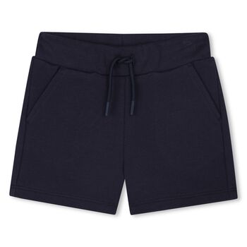 Younger Girls Navy Blue Logo Shorts
