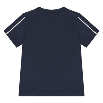 Younger Boys Navy Blue Logo T-Shirt