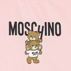 Younger Girls Pink Teddy Bear Logo Dress, 3, hi-res
