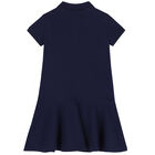 Girls Navy Bear Polo Dress, 1, hi-res