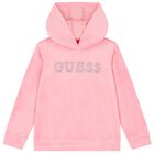 Girls Pink Logo Hooded Top, 1, hi-res