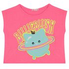 Girls Pink Logo Top, 1, hi-res